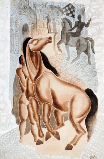 Kádár Béla (1877-1956) Barna lovas
