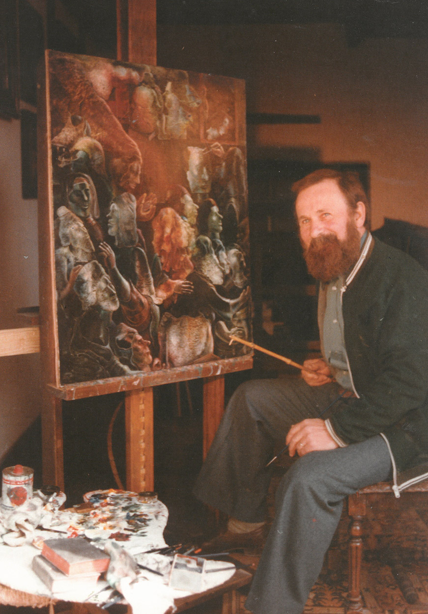 Joseph Szabó Az egész életút című képe előtt, 1977