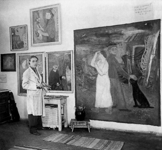 Ámos Imre és Anna Margit műterme a Rákóczi utca 36. szám alatt, 1937
