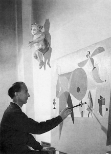 Korniss Dezső a Tücsöklakodalom című képet festi, 1948