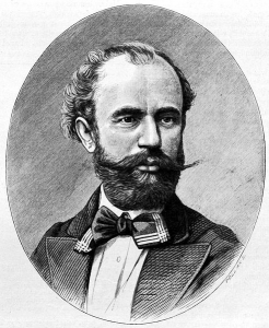Mészöly Géza festőművész portréja. Pollák Zsigmond metszete, 1874