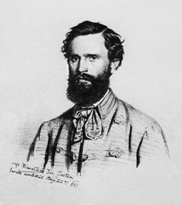 Marastoni József: Orlai Petrich Soma arcképe (litográfia, 1861)