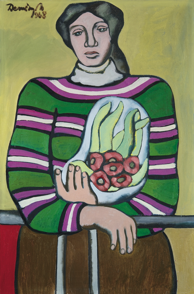 Demény Miklós 1939-2010 Nő virággal, 1968