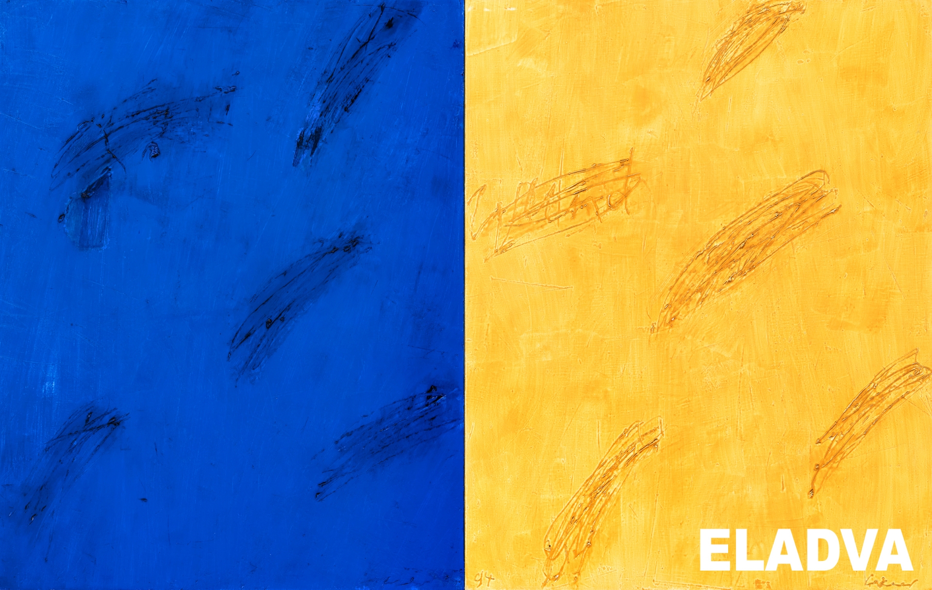 Lakner László (1936-) Yellow, Blue, 1994-95