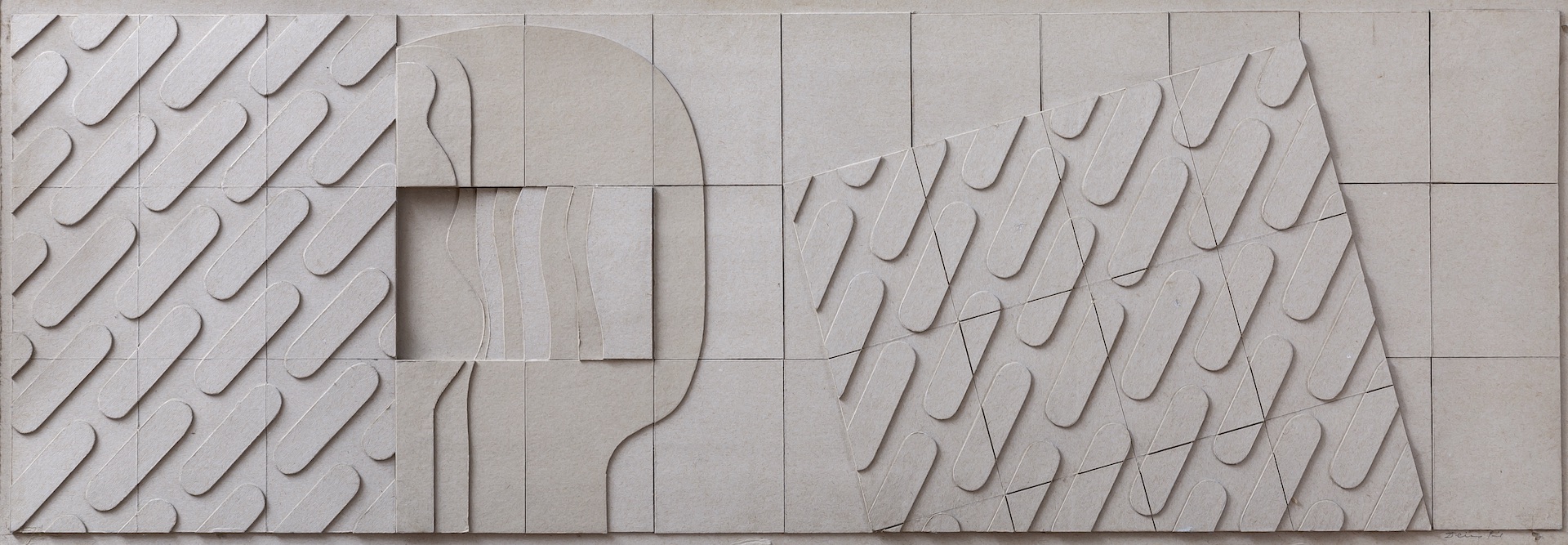 Deim Pál (1932-2016) Cardboard Relief (mural design for the meeting room of Hotel Stadion), 1981