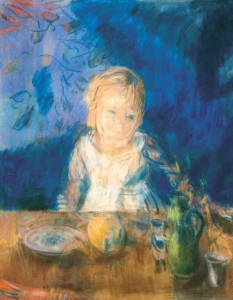 Bernáth Aurél (1895-1982) Birthday (Marili's Birthday, Marili in front of a Blue Backround), 1939