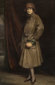 Szenes Fülöp (1863 - 1944) - Nő virággal, 1922