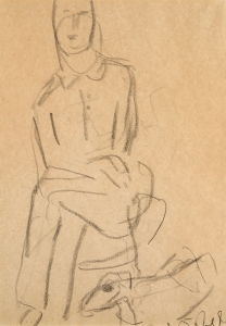 Czóbel Béla (1883-1976) Sitting Man