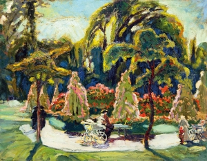 Károlyi Andor (1894-?) Park Scene, 1922