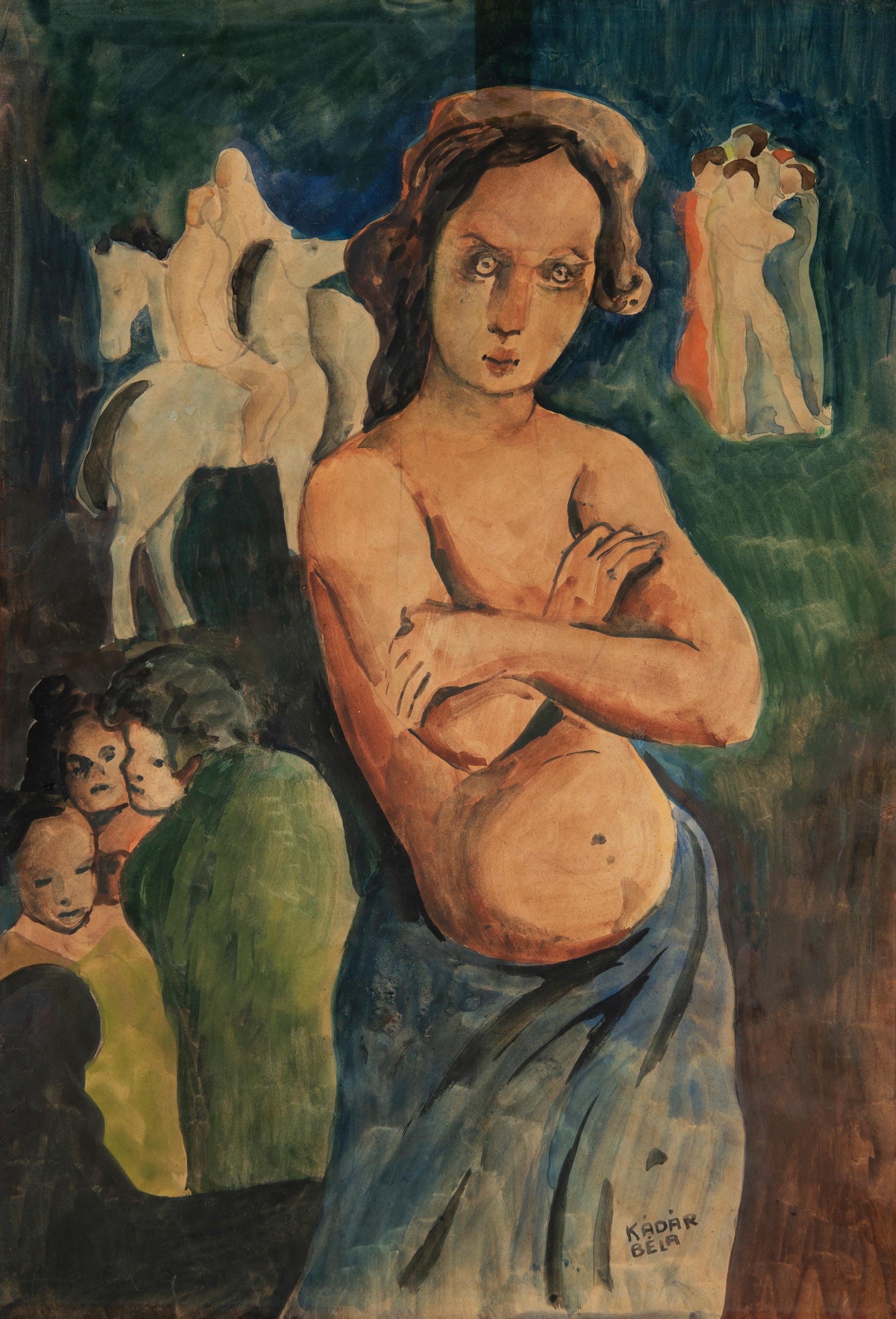 Kádár Béla (1877-1956) - Nők, gyerekek, lovak