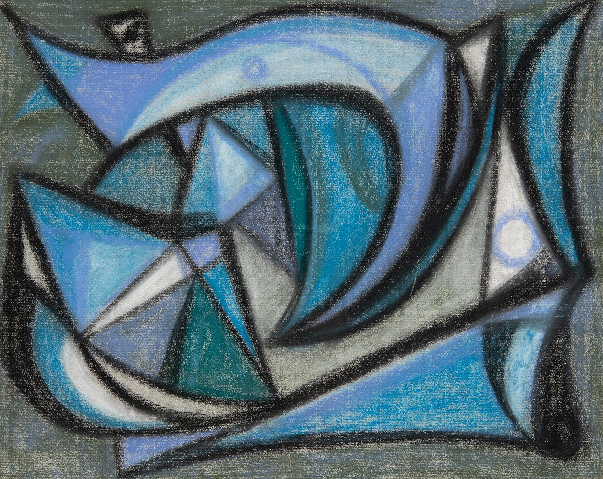 Böhm Lipót (1916-1995) - Kék geometrikus kompozíció