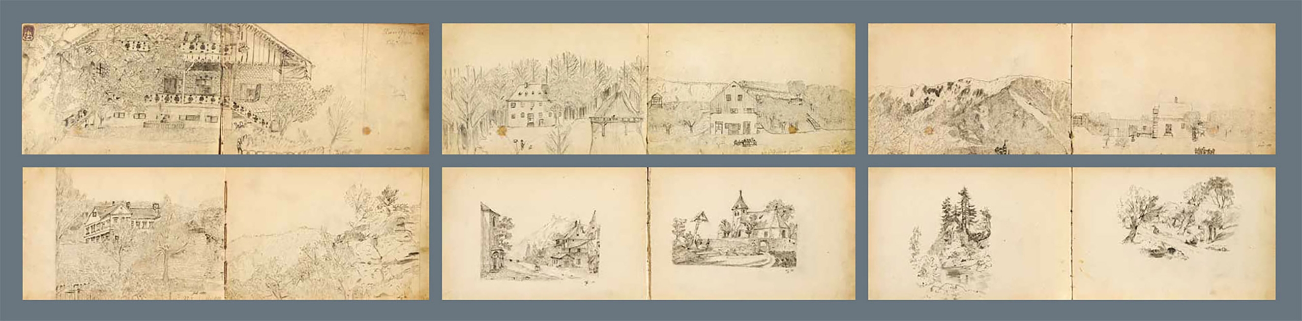 Glatz Oszkár (1872-1958) Sketchbook (containing 47 drawings), 1884