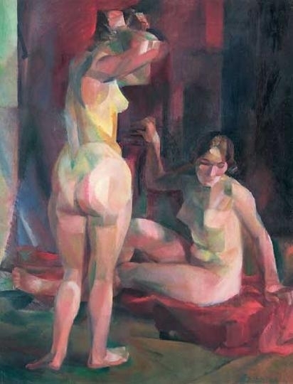 Szobotka Imre (1890-1961) Sitting and standing nudes, 1920