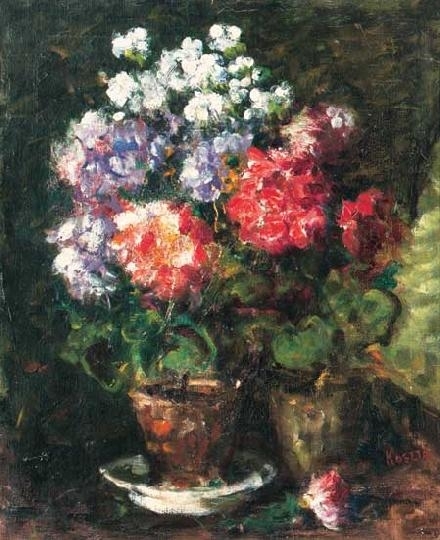 Koszta József (1861-1949) Still life with flowers