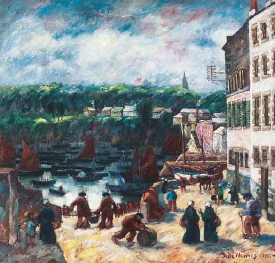 Haranglábi Nemes József (1889-1976) Kikötő (Dournenez), 1925