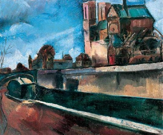 Perlrott-Csaba Vilmos (1880-1955) Notre Dame from the direction of the Seine