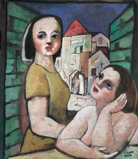 Kádár Béla (1877-1956) Hölgyek az ablakban