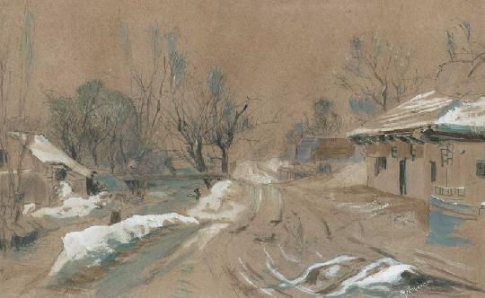 Mednyánszky László (1852-1919) Village in winter