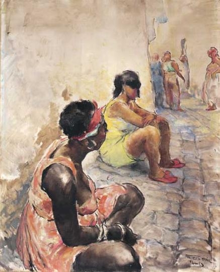 Fried Pál (1893-1955) Tunisian women of pleasure