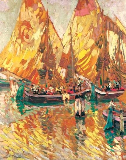 Bölcskey Ferenc (1897-1976) Sailing boats at Chiaggio, 1931