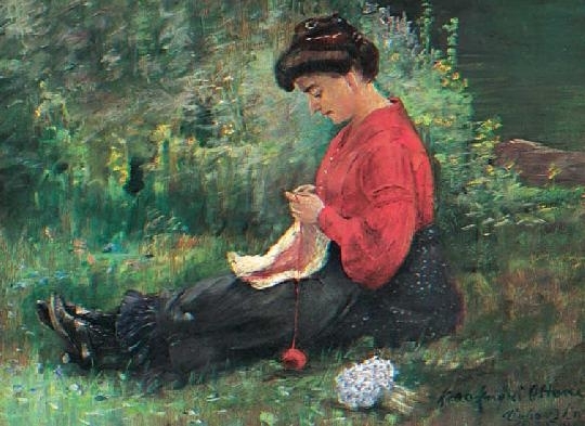 Koroknyai Ottóné, Kocsi Horváth Jolán In the grass,1905
