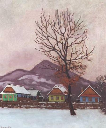 Börtsök Samu (1881-1931) Snow-covered village