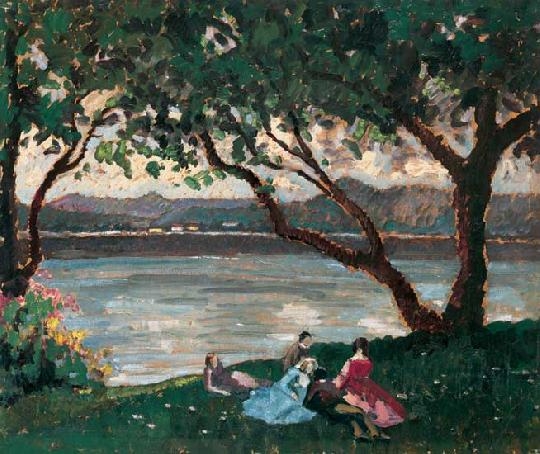 Balla Béla (1882-1965) Piknik a vízparton