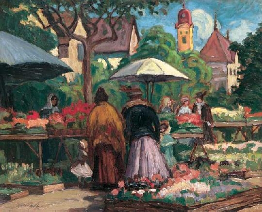 Balla Béla (1882-1965) At the flower market