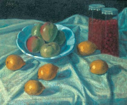 Bánk Ernő (1883-1962) Still life with fruits, 1916