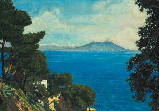 Nádler Róbert (1858-1938) Sicily with the Etna