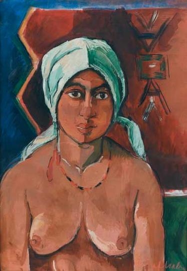 Perlrott-Csaba Vilmos (1880-1955) Gypsy girl with shawl