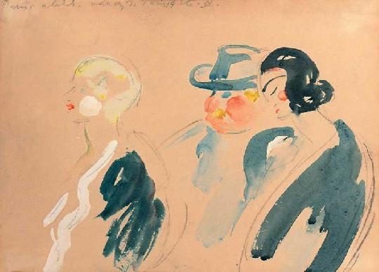 Vaszary János (1867-1939) Parisian figures, 1925