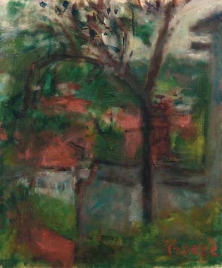 Czóbel Béla (1883-1976) Houses with red roof