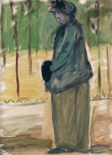 Farkas István (1887-1944) Elderly lady in the park