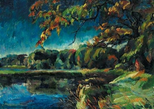 Paál Albert (1895-1968) On the river-bank, 1927