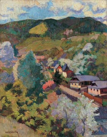 Kiss Károly (1883-1953) In the street of a mountain village