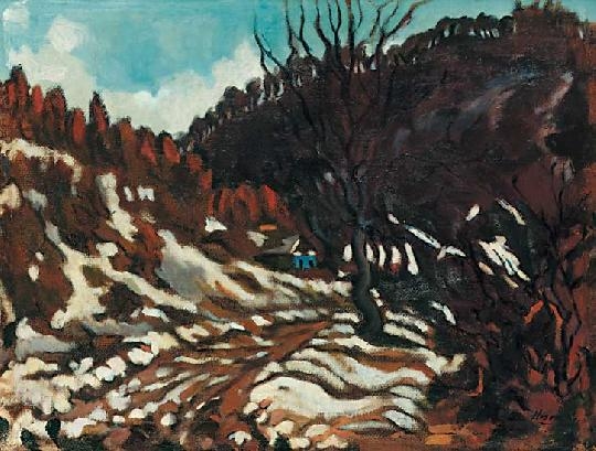 Husovszky János (1883-1961) Winter in the valley of Veresvíz