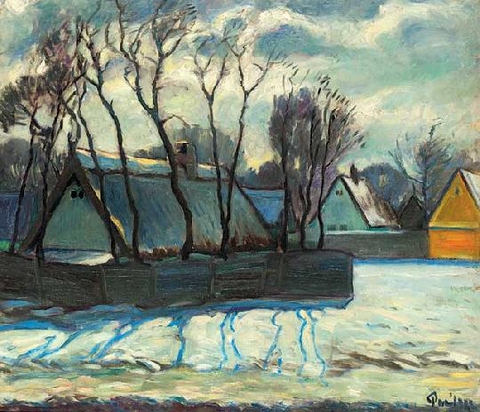 Paál Albert (1895-1968) Cold wintery morning, 1922