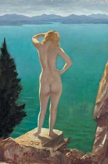 Molnár C. Pál (1894-1981) Nude standing on the seashore
