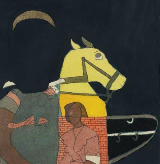 Bálint Endre (1914-1986) Horse with moon, 1955