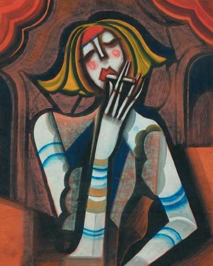 Scheiber Hugó (1873-1950) Lady smoking