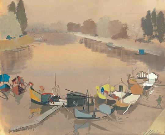 Vadász Endre (1901-1944) Boats in the harbour, 1943