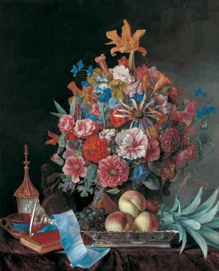 Schäffer Adalbert (1815-1871) Still life with flowers, 1860