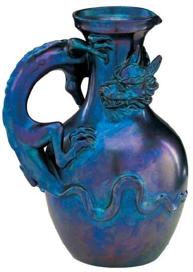 Zsolnay Jug with a dragon-shaped handle, Zsolnay, around 1900
