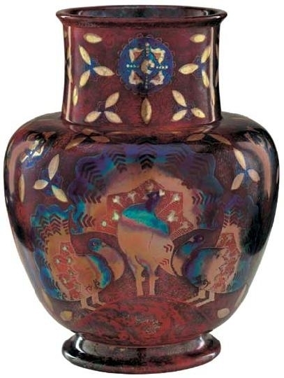 Zsolnay Art deco vase with Hungarian motifs, Zsolnay, around 1908