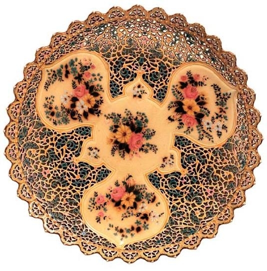 Zsolnay Reticulated ornamental plate, Zsolnay, around 1895