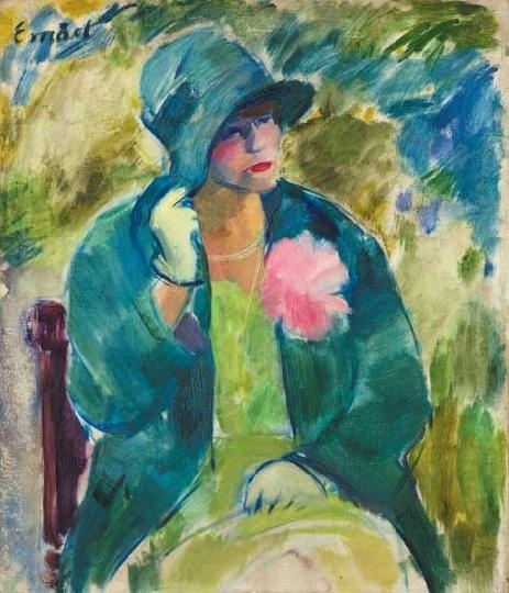 Emőd Aurél (1897-1958) Lady in a hat