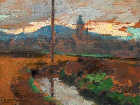 Ferenczy Valér (1885-1954) View of Nagybánya, 1923