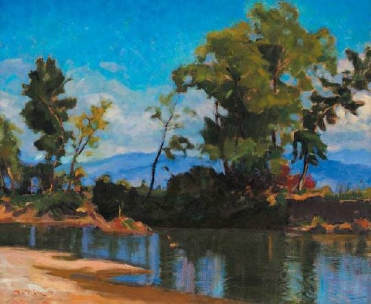 Rátz Péter (1879-1945) On the river-bank