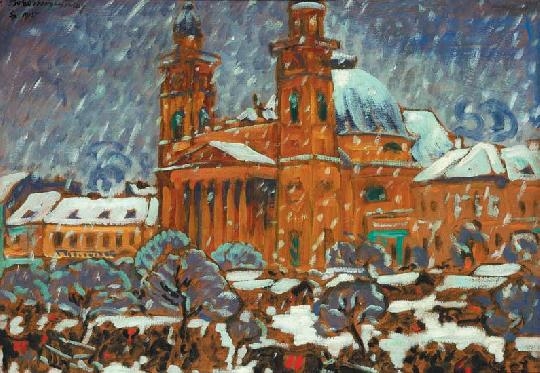 Boromisza Tibor (1880-1960) Snowfall in Szatmár, 1915